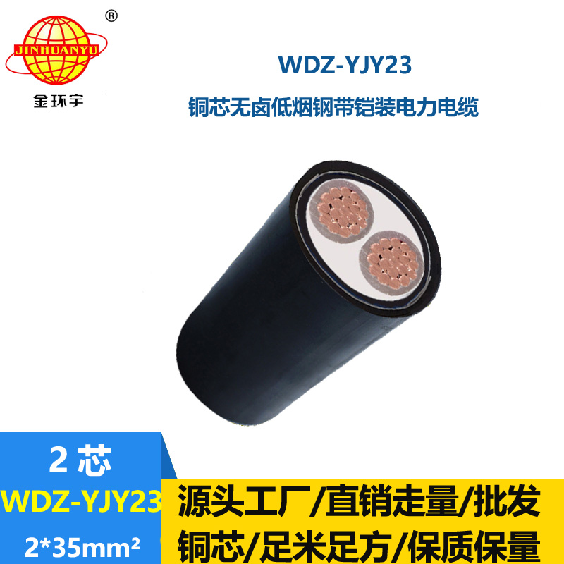 金環(huán)宇 2芯電力電纜 低煙無鹵鎧裝電纜WDZ-YJY23-2X35平方