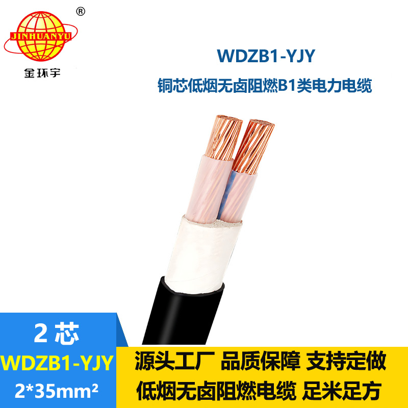 金環(huán)宇電線電纜 低煙無鹵阻燃B1類電力電纜WDZB1-YJY 2x35平方 足米